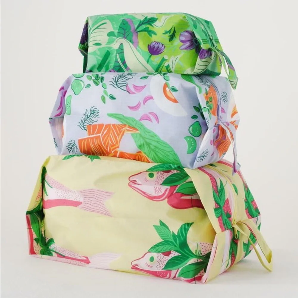 BAGGU | Bags | Nwot Baggu 3d Zip Set Smorgasbord Whole Fish Lox